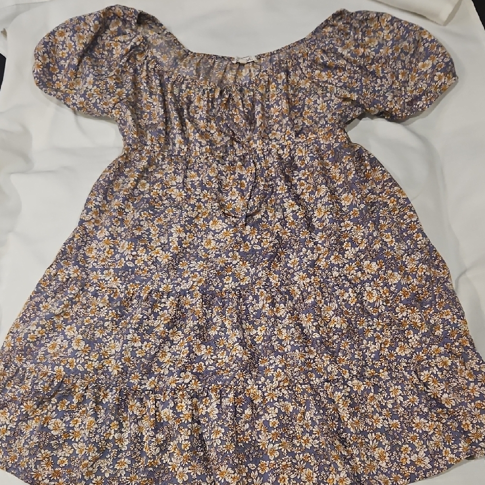 Blush Floral Dress in Purple and Cream Xl